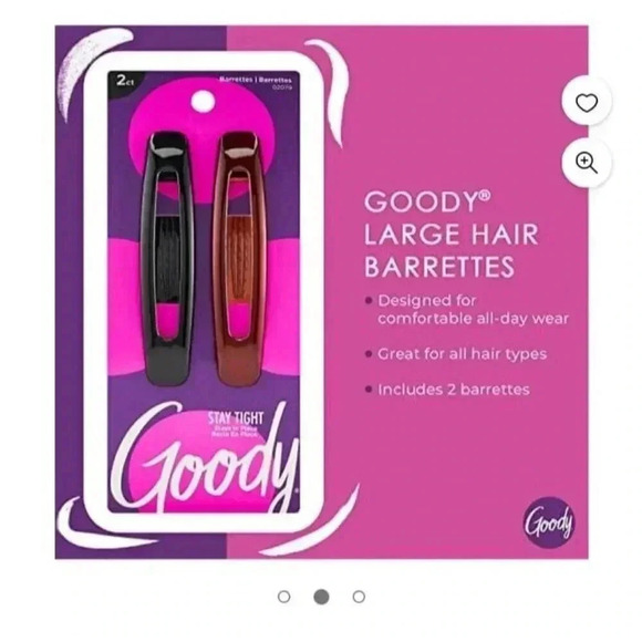 Goody Large Hair Barrettes, 2-Count - Slideproof and Lock-In Place (New) - Picture 4 of 5
